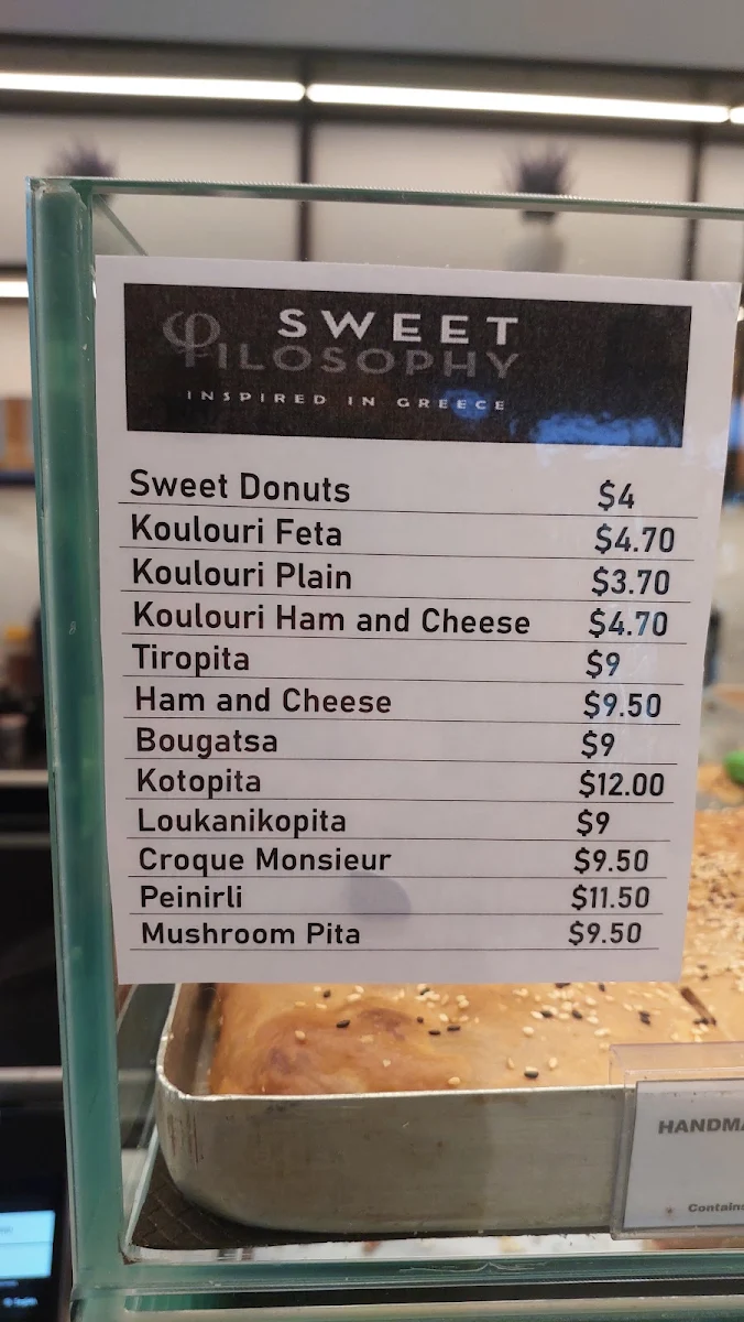 Menu, Sweet Filosophy