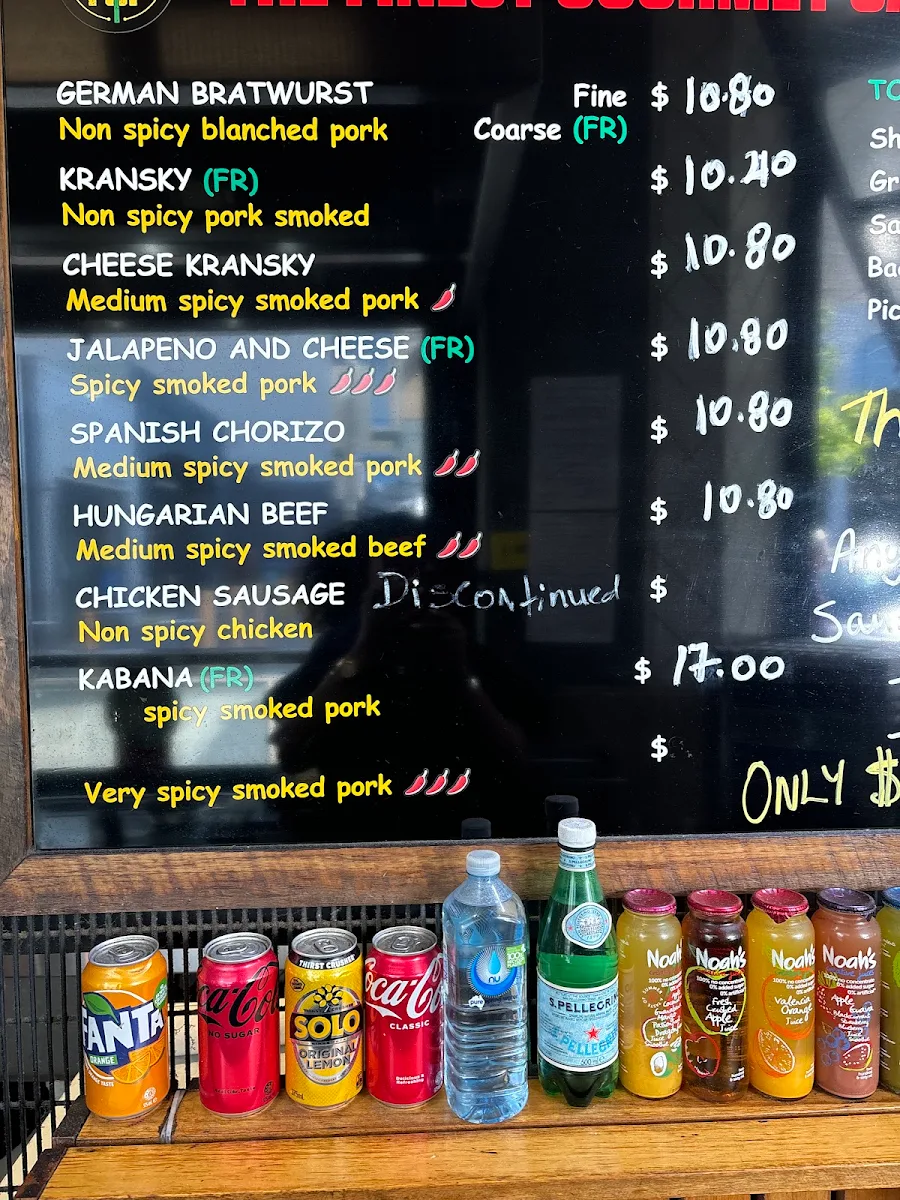Menu, THE SAUSAGE PLACE