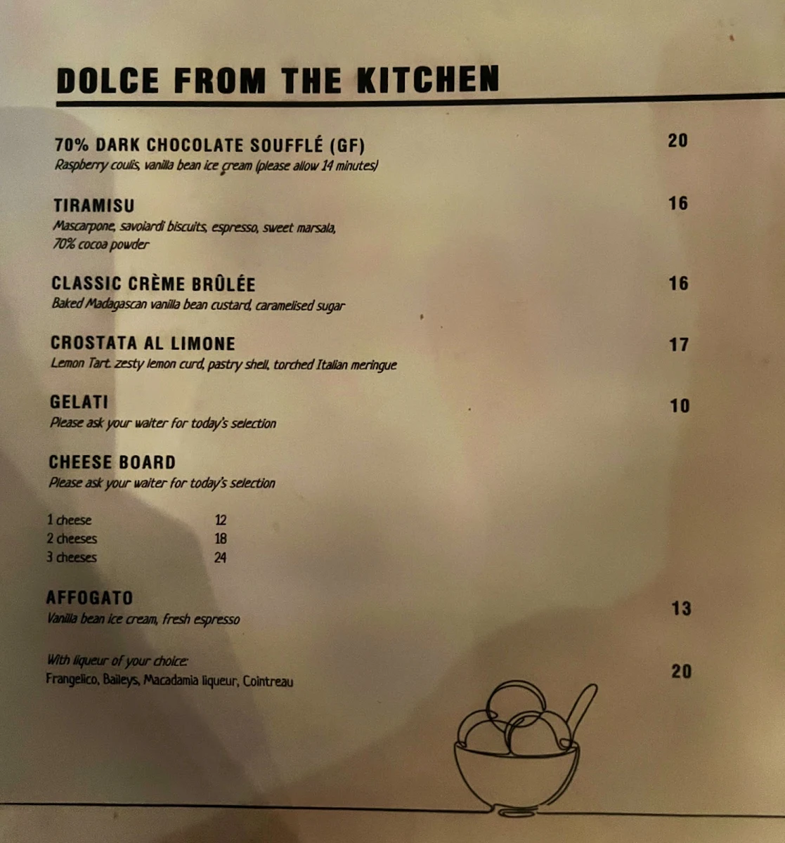 Menu, Balboa Italian Restaurant