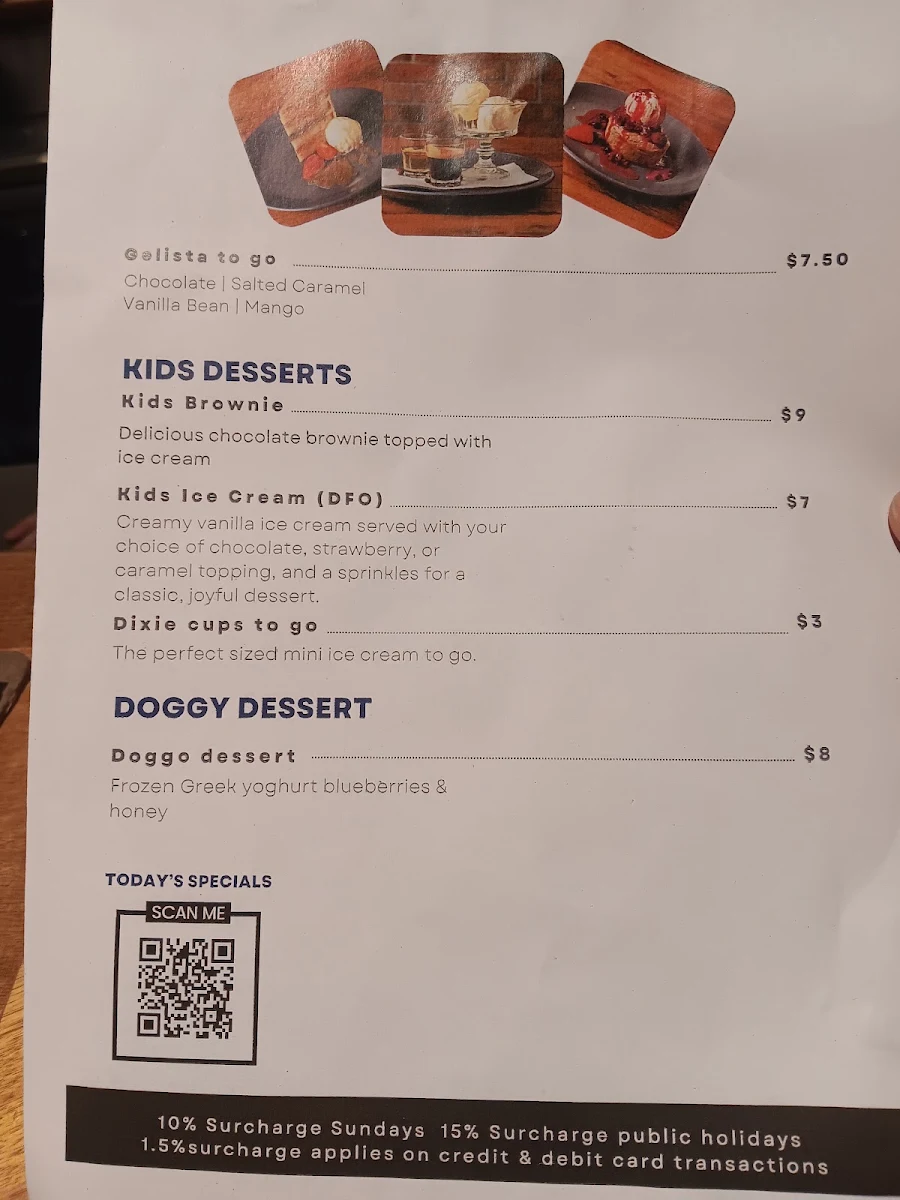 Menu, Port Admiral Hotel