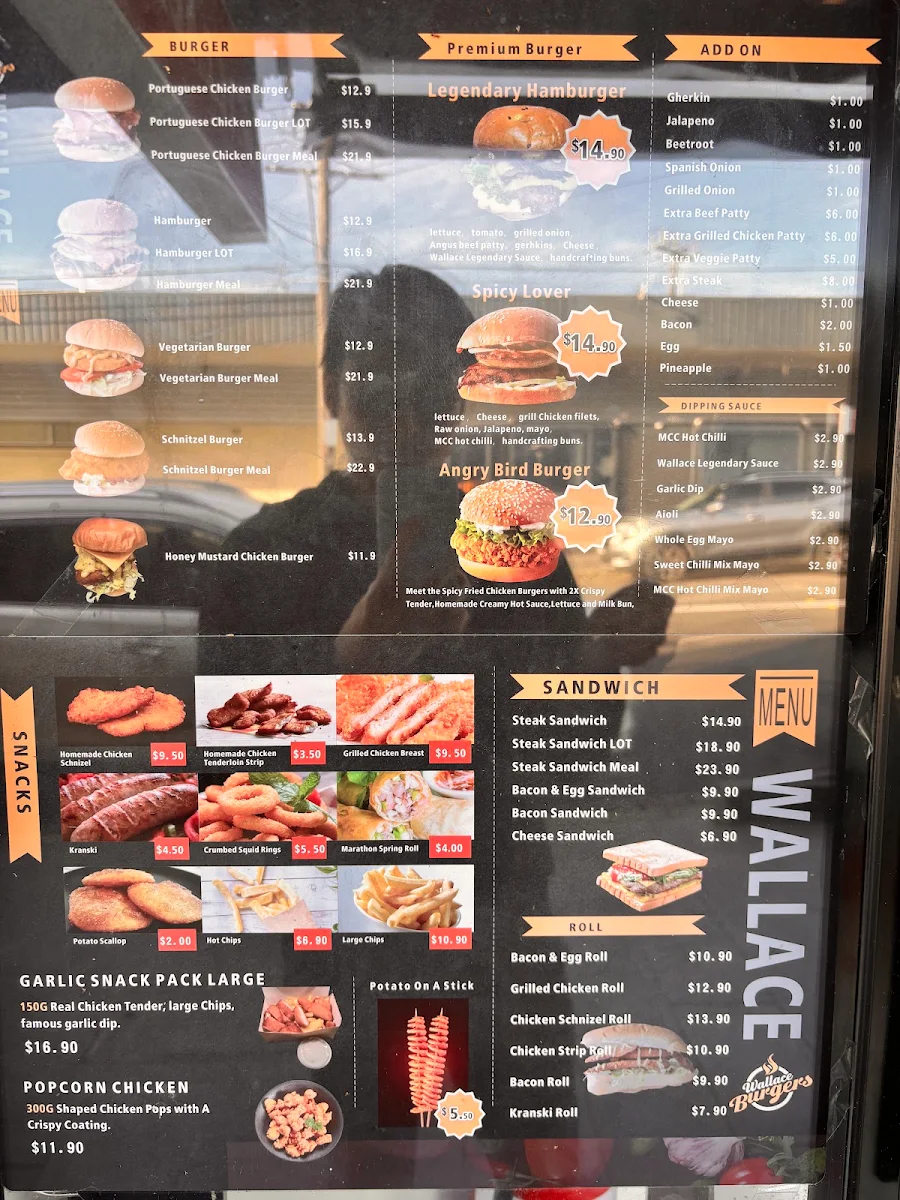 Menu, Wallace Burger