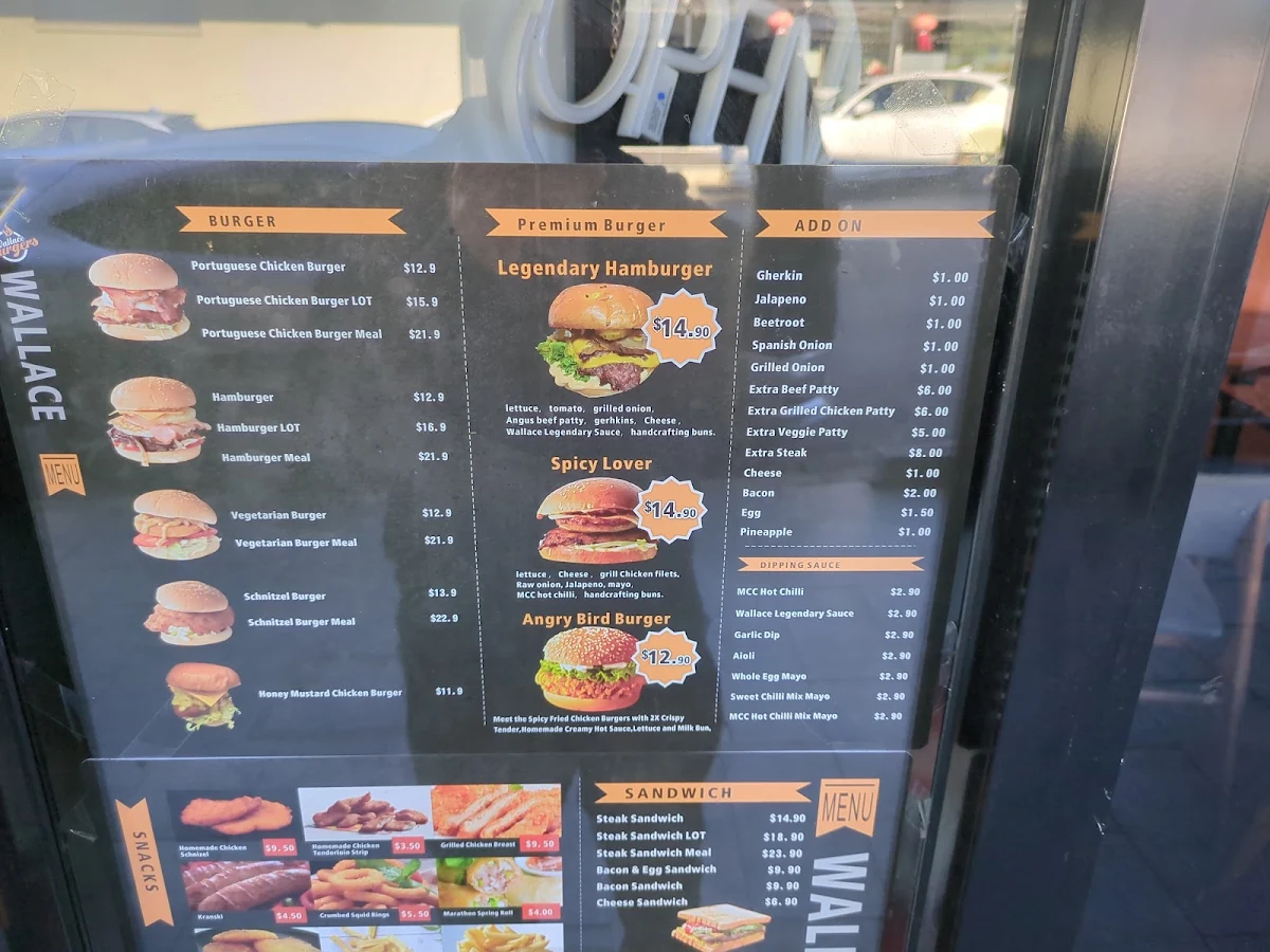 Menu, Wallace Burger