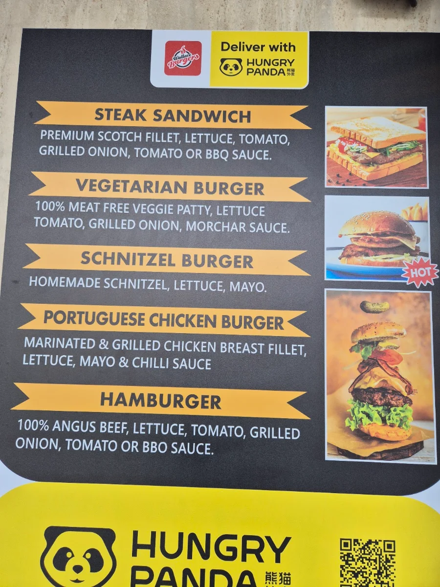 Menu, Wallace Burger