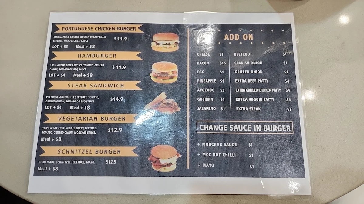 Menu, Wallace Burger