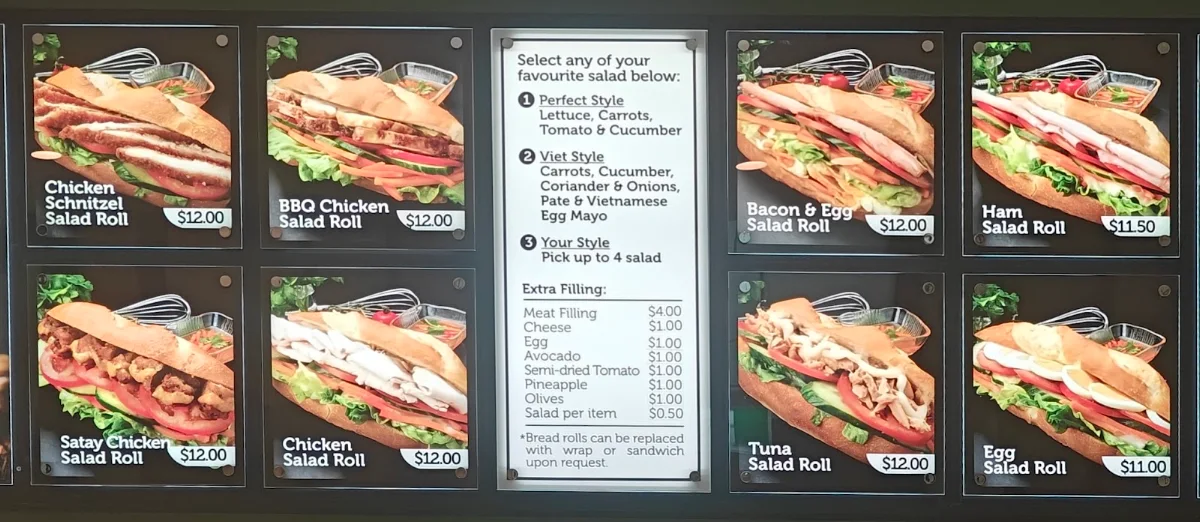 Menu, Amie Bakery Cafe Melbourne University