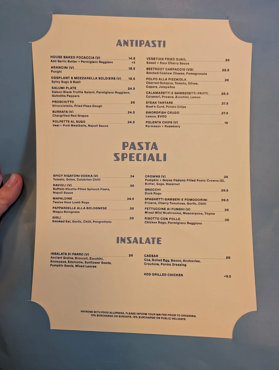 Menu, Pepe's Italian & Liquor