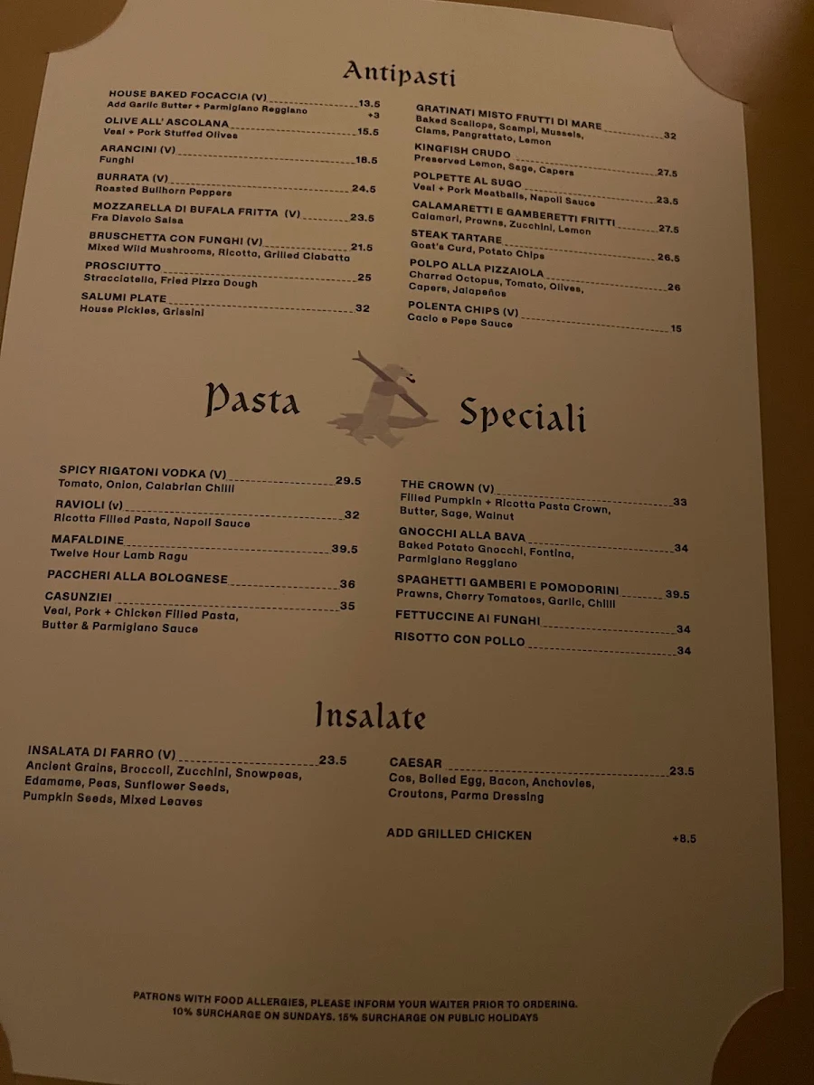 Menu, Pepe's Italian & Liquor