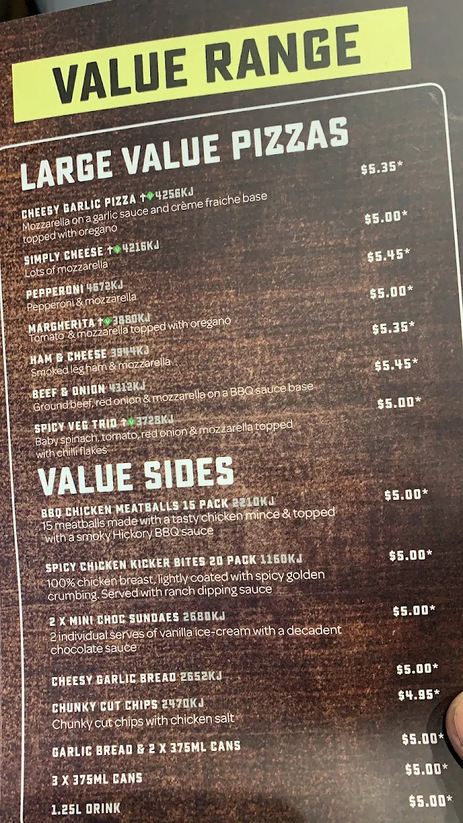 Menu, Domino's Pizza Blacktown
