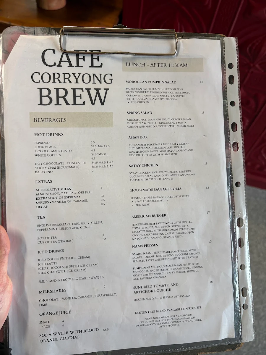 Menu, Helen’s (Cafe Corryong Brew)