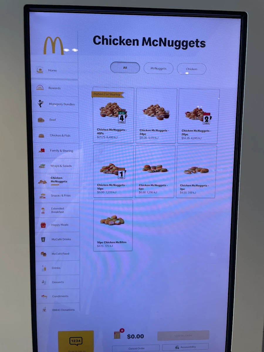 Menu, McDonald's Kingsford