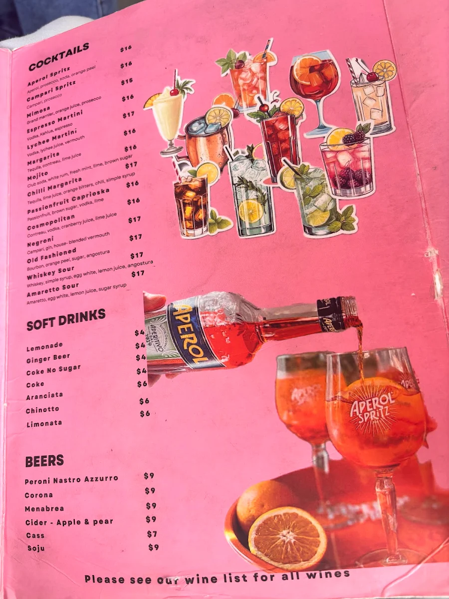Menu, Barone