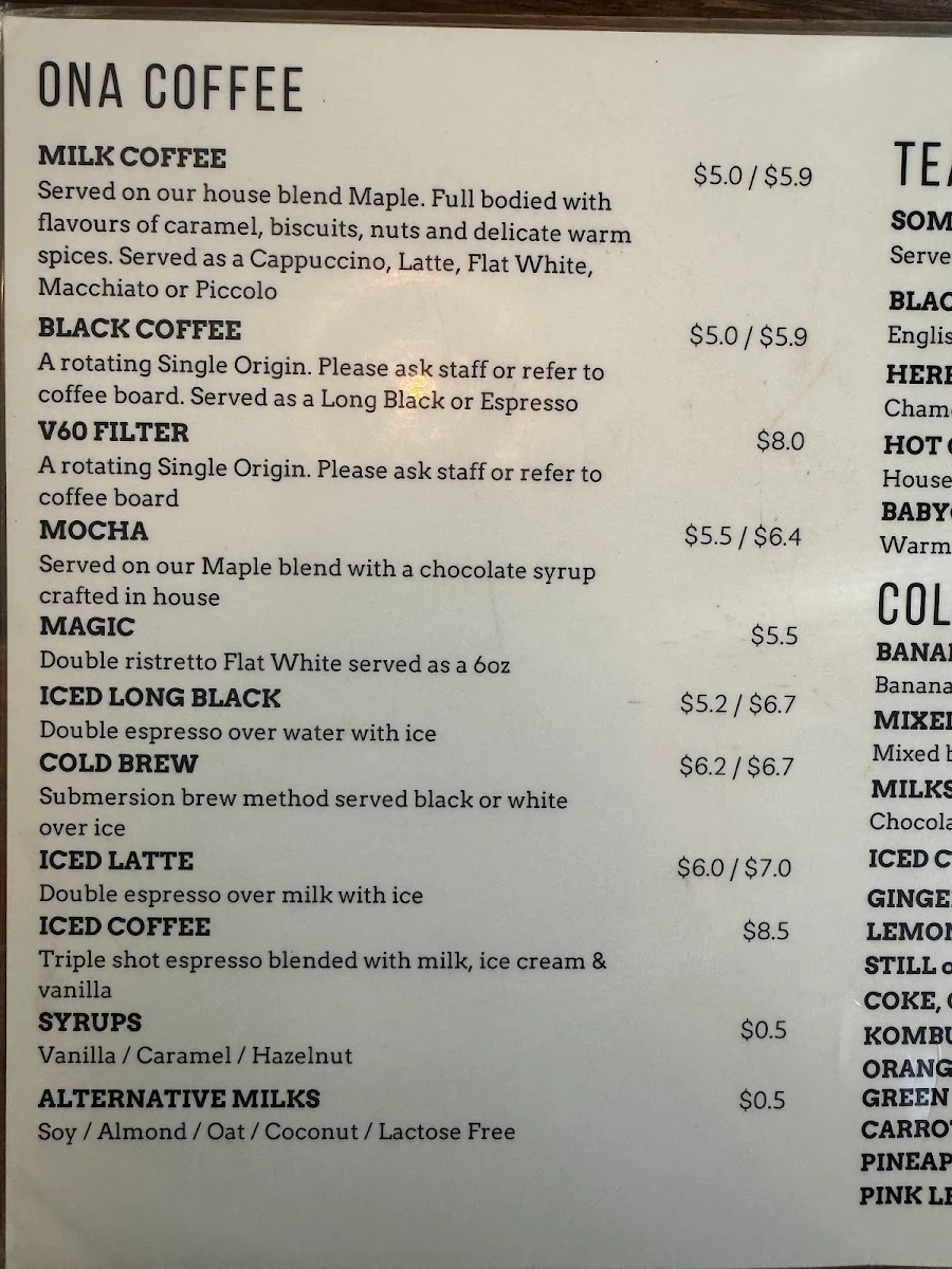Menu, Bandwagon