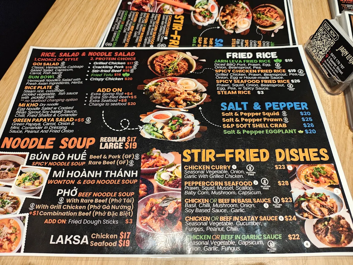Menu, Jarn Leva Mt Barker