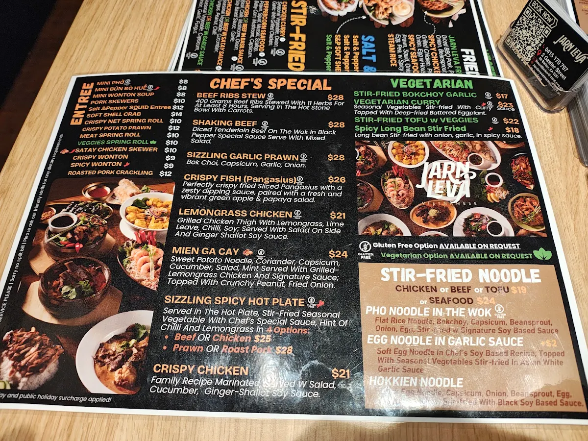 Menu, Jarn Leva Mt Barker