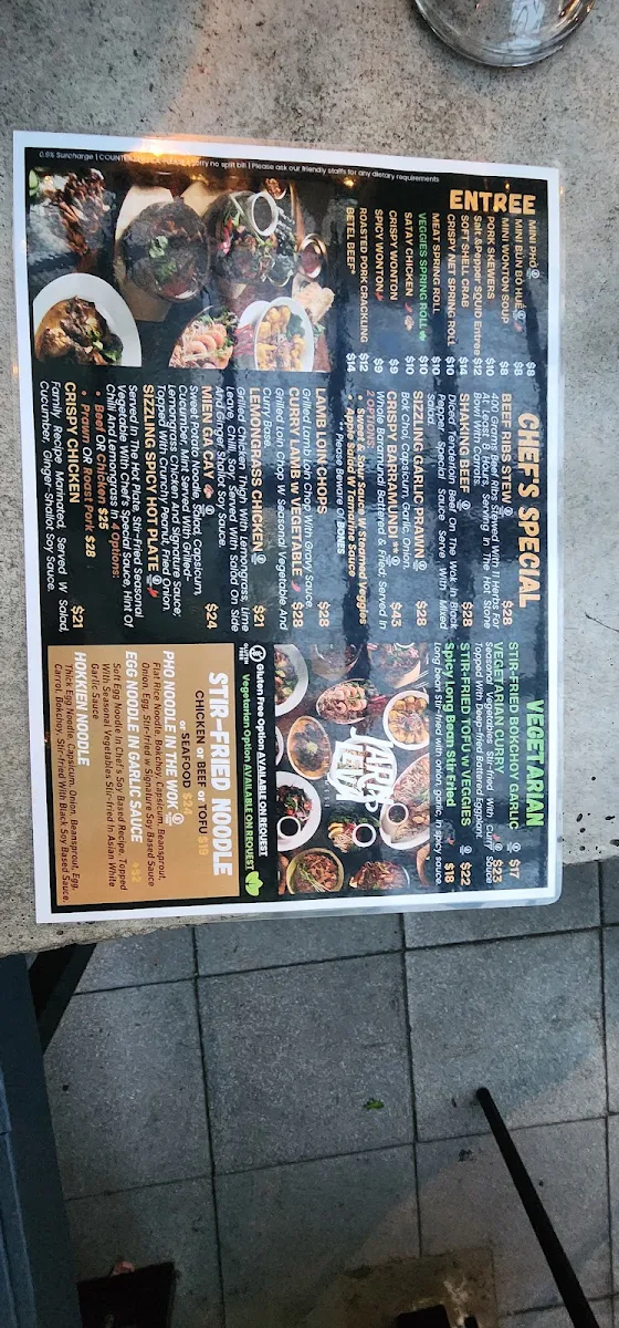 Menu, Jarn Leva Mt Barker