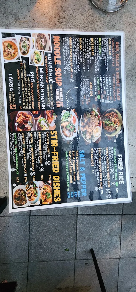Menu, Jarn Leva Mt Barker