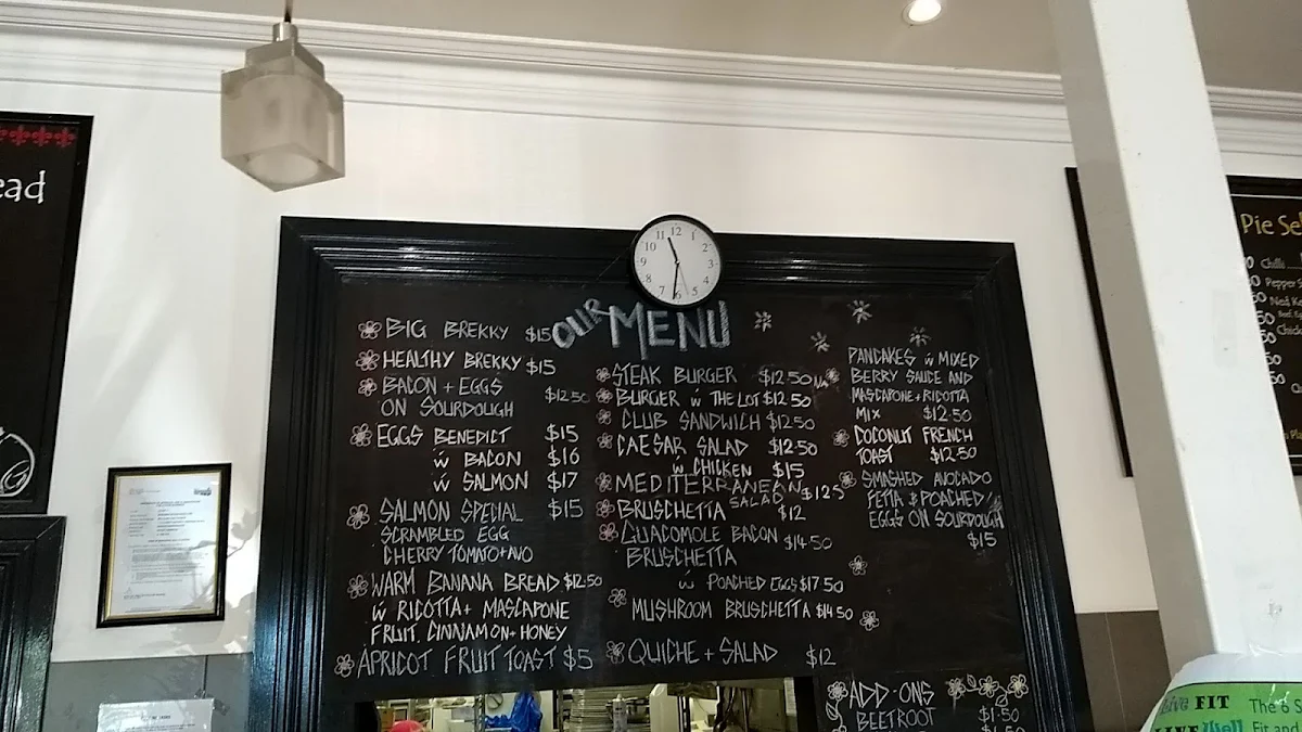 Menu, The Artisan Mundaring Bakery Cafe