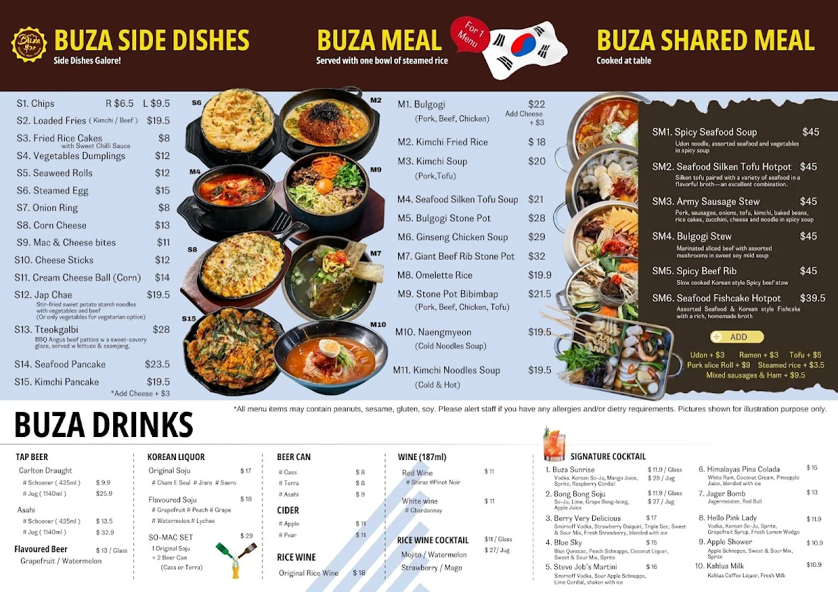Menu, Buza - Springvale