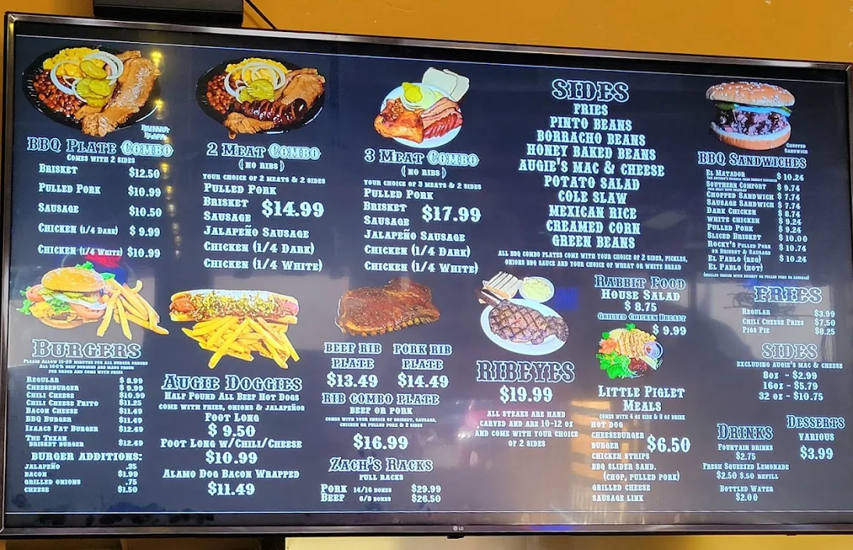 Menu, The Lot - Smokehouse & Beer Garden