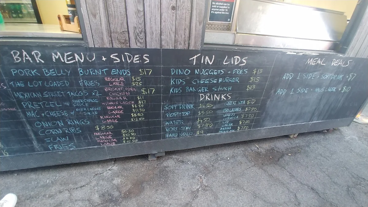 Menu, The Lot - Smokehouse & Beer Garden