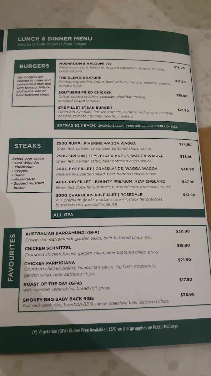 Menu, Alphonsus Pizza