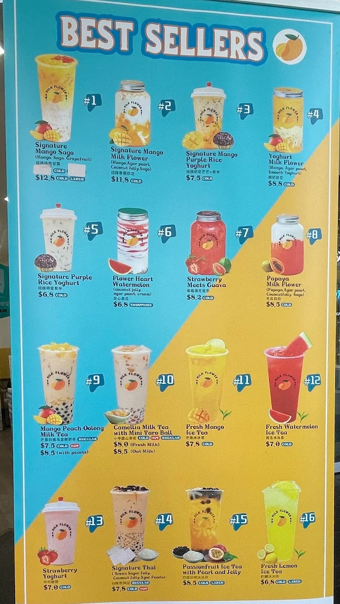 Menu, Milk Flower Chatswood Store - 泰椰奶花 Chatswood 店