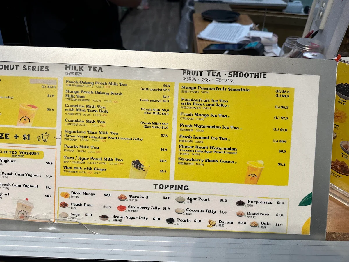 Menu, Milk Flower Chatswood Store - 泰椰奶花 Chatswood 店