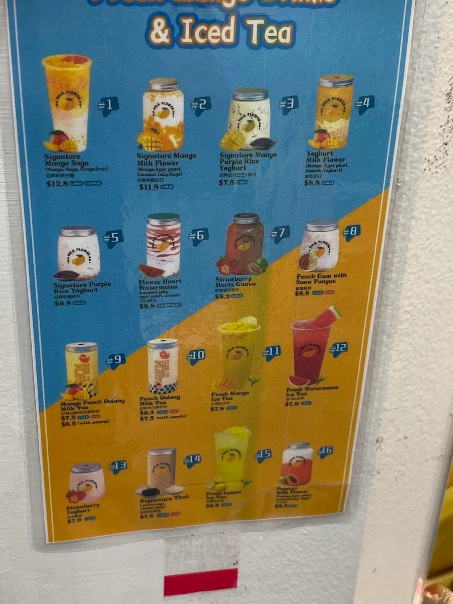 Menu, Milk Flower Chatswood Store - 泰椰奶花 Chatswood 店