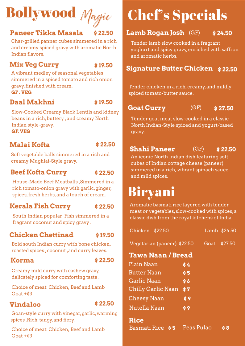 Menu, Anaya Perth Bar and Cafe
