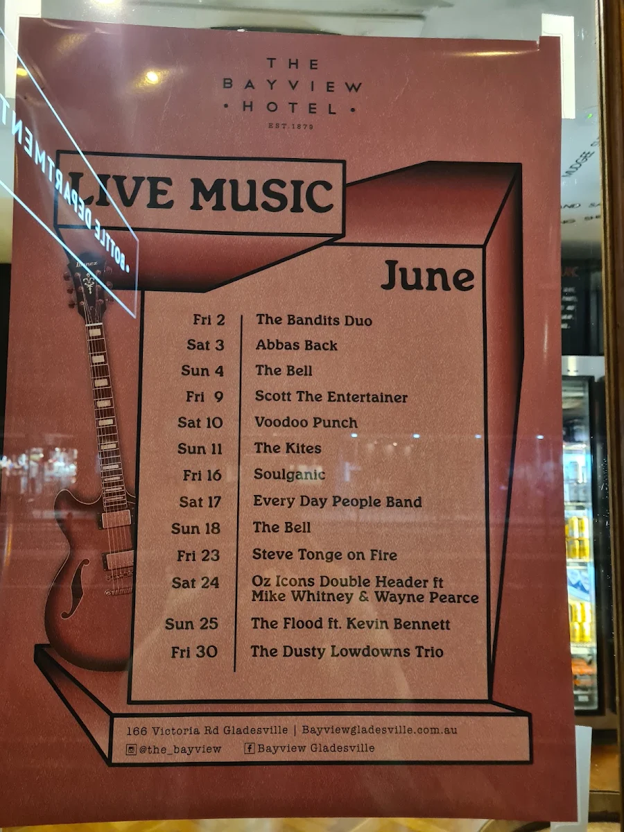 Menu, Bayview Gladesville