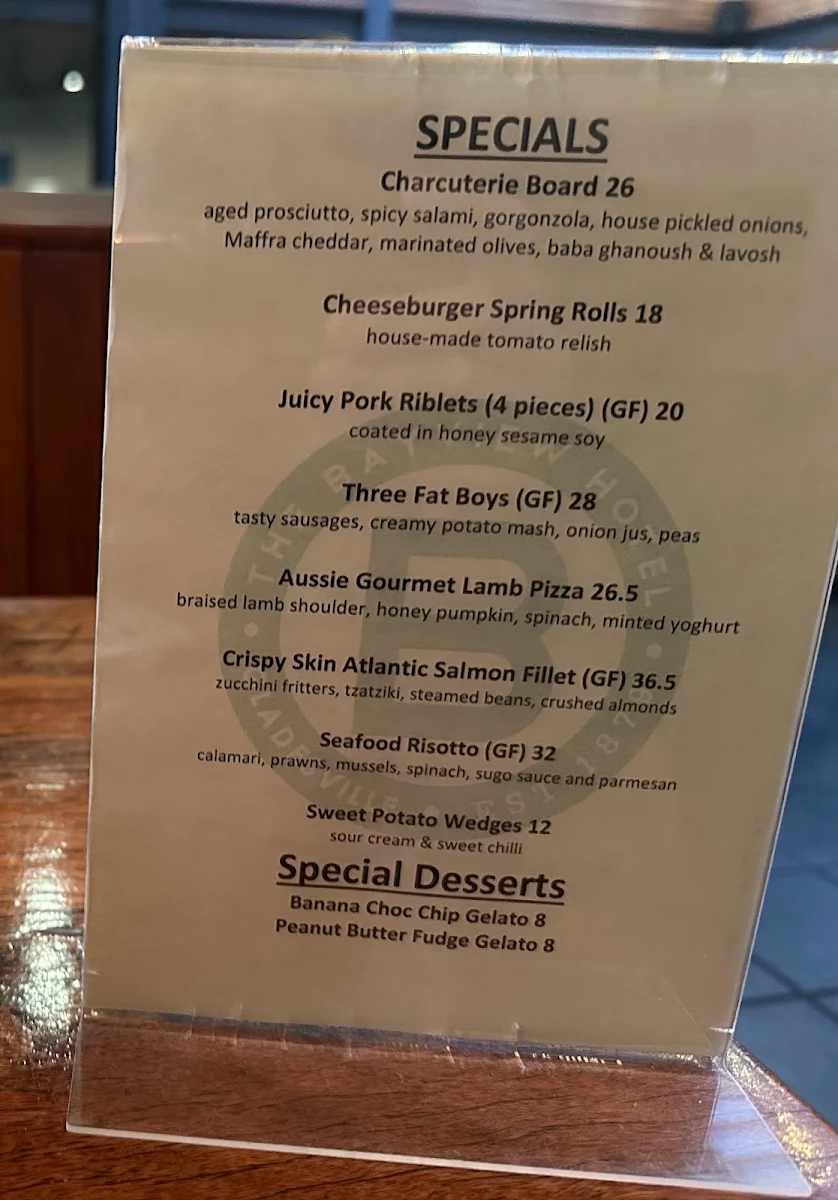 Menu, Bayview Gladesville
