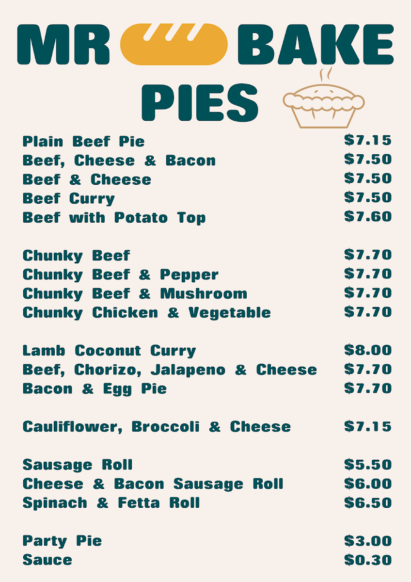 Menu, MR BAKE