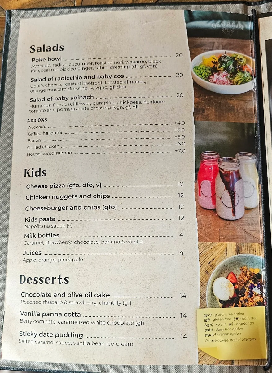 Menu, Georgia Rose