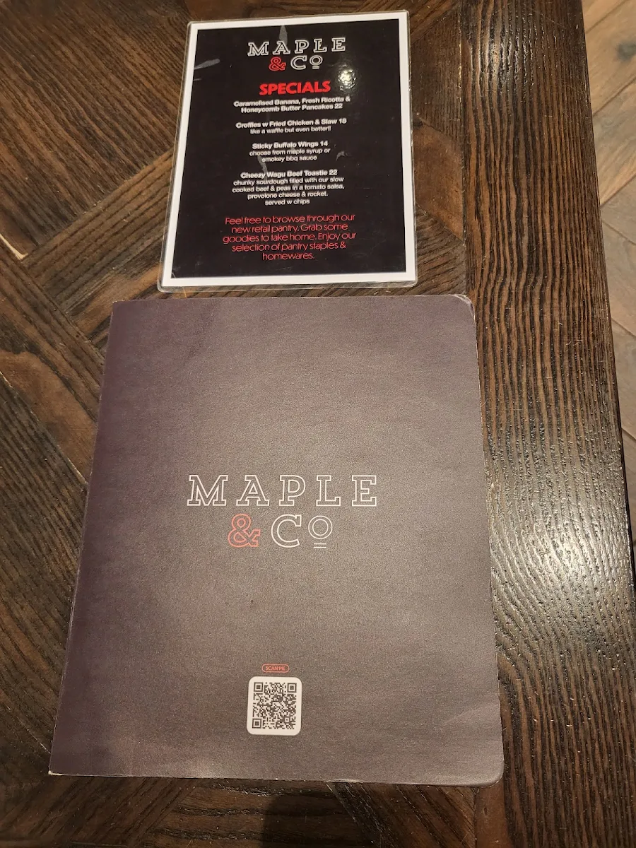 Menu, Maple & Co Cafe Bankstown