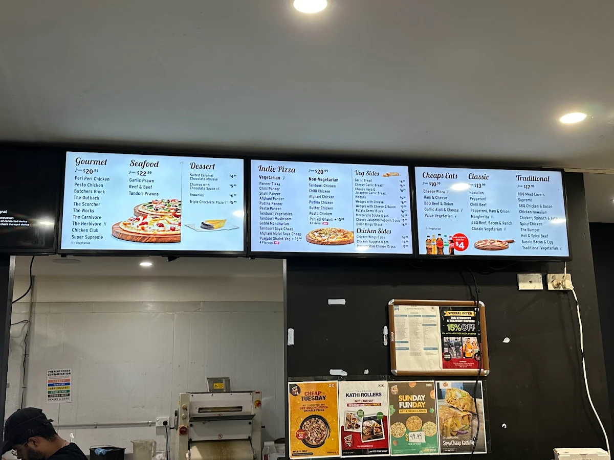 Menu, Monty's Pizza Parramatta