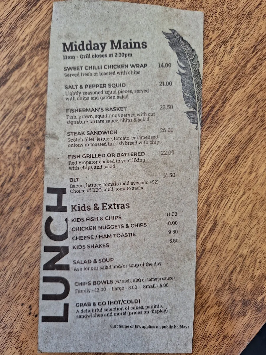 Menu, Black Cockatoo