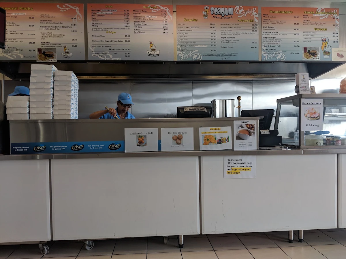 Menu, Seagull Fish & Chips