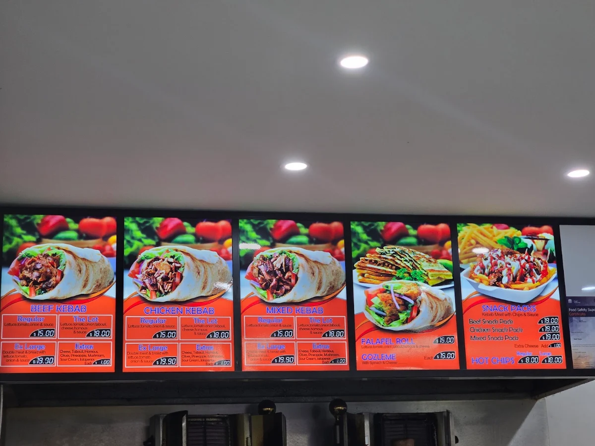 Menu, Zak's Kebabs