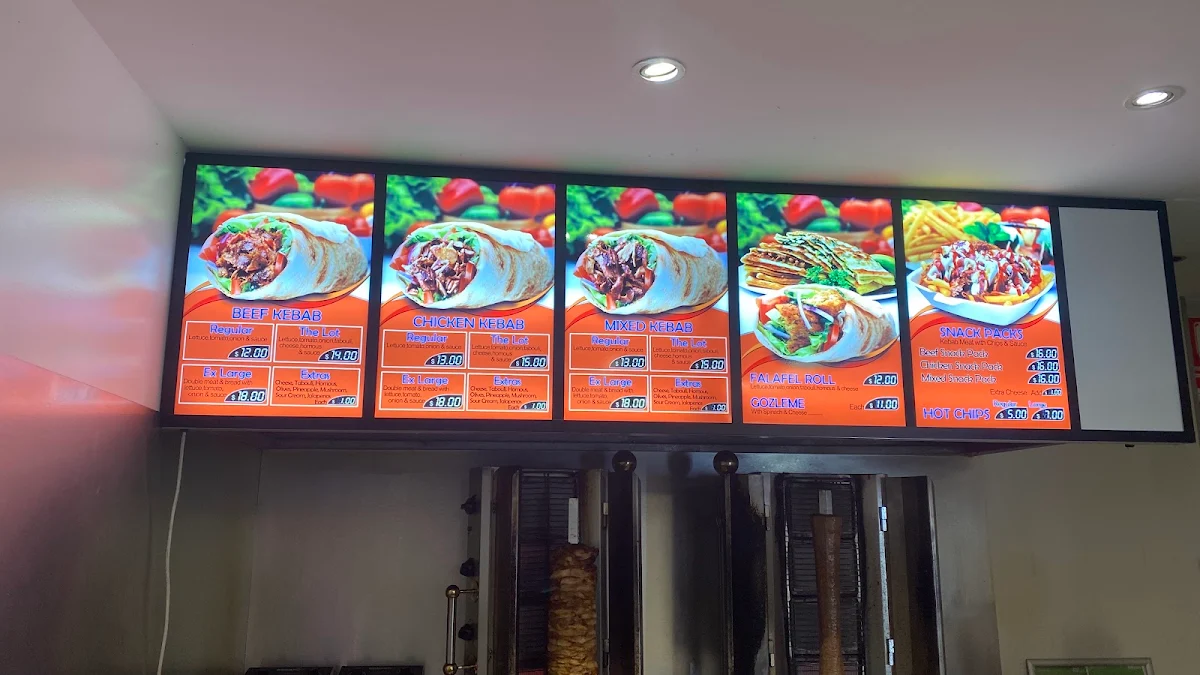 Menu, Zak's Kebabs