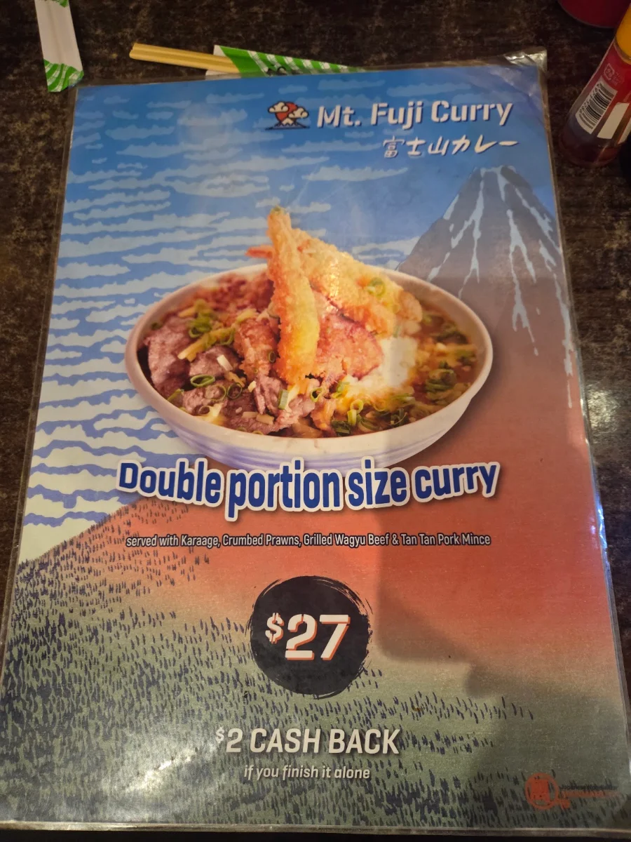 Menu, Manmaruya Campsie