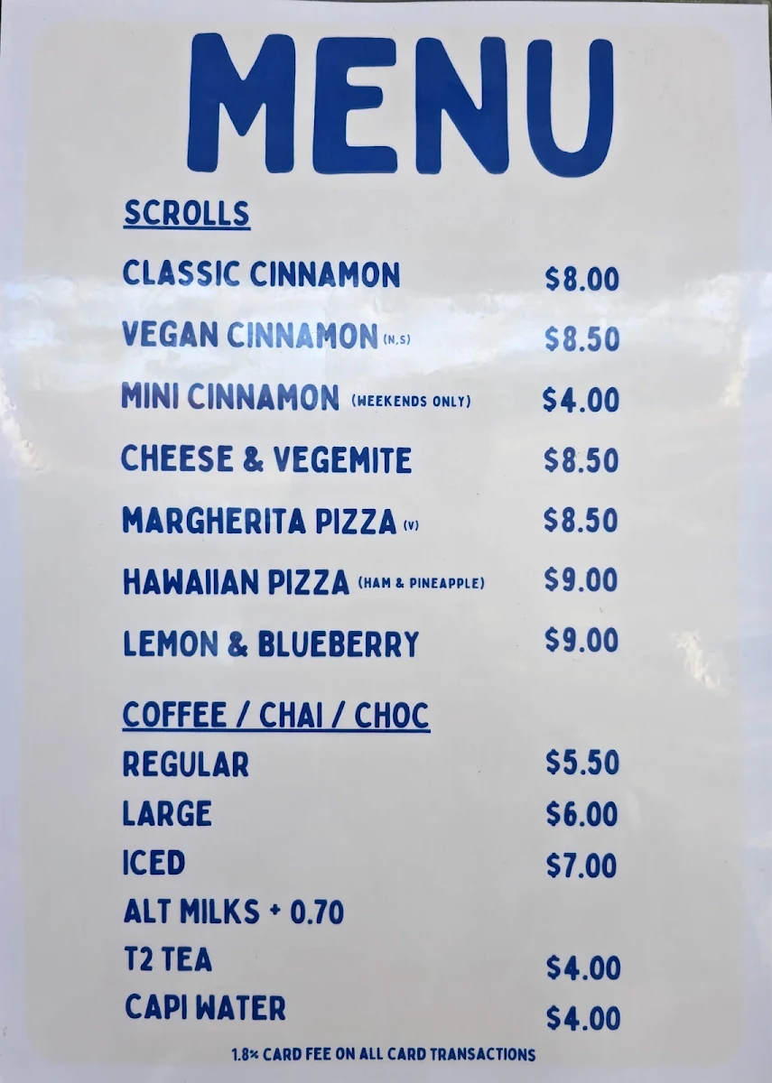Menu, Sebby’s Scrolls