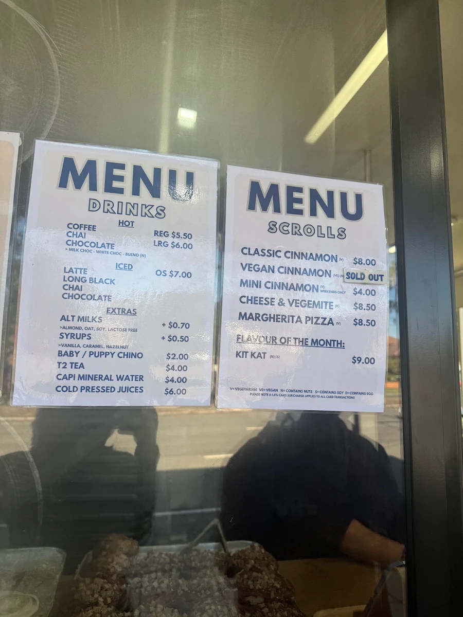 Menu, Sebby’s Scrolls
