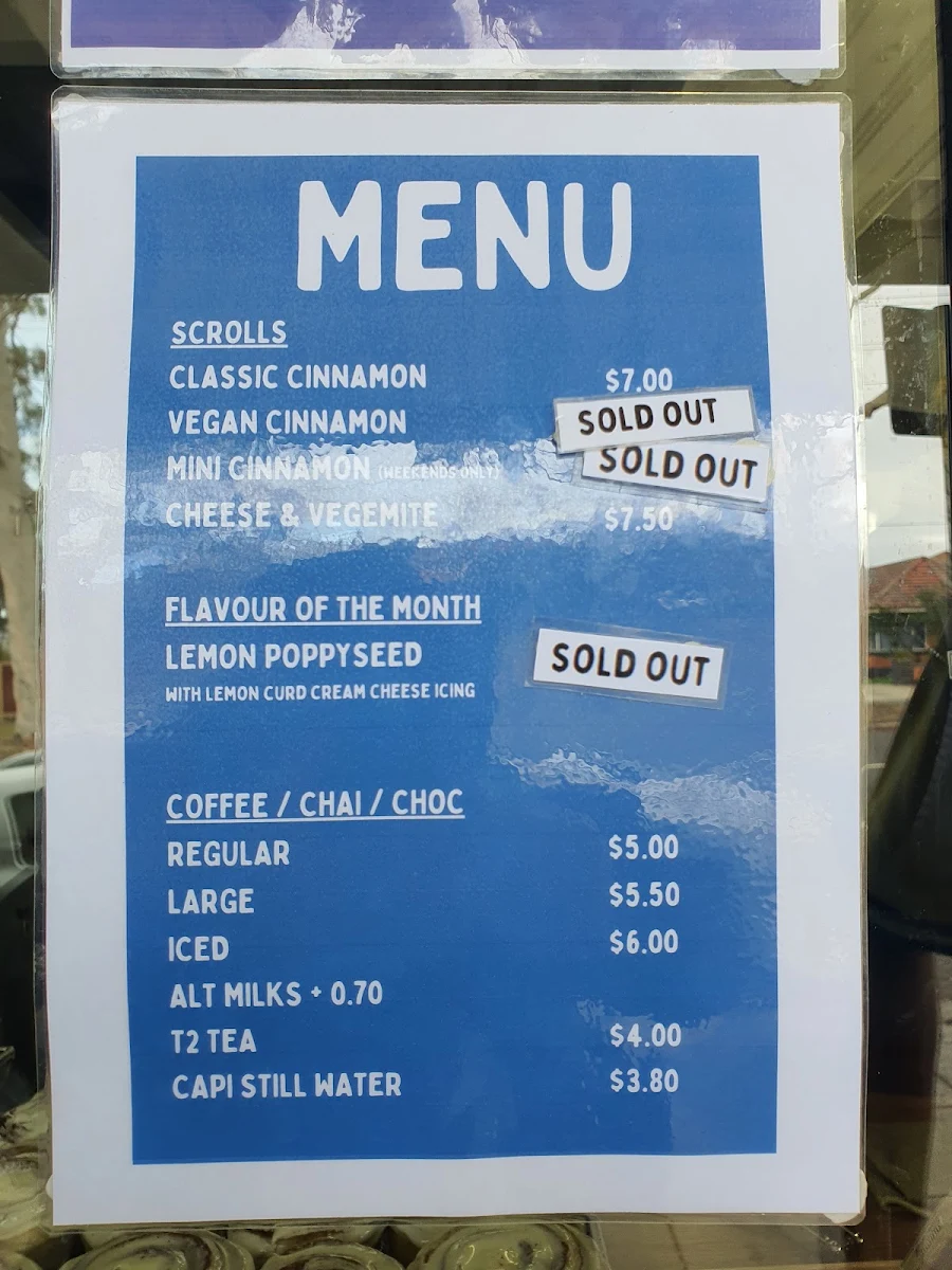 Menu, Sebby’s Scrolls