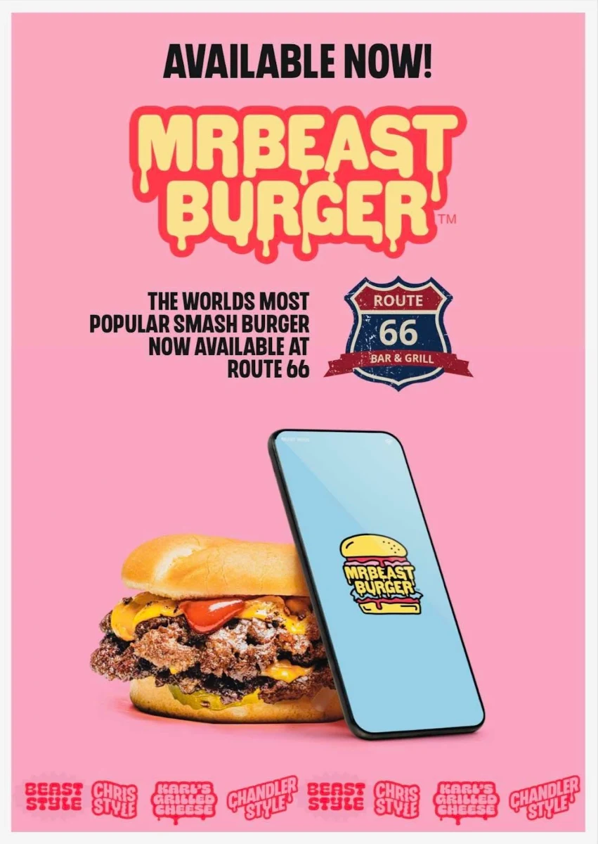 Menu, Route 66 Bar and Grill