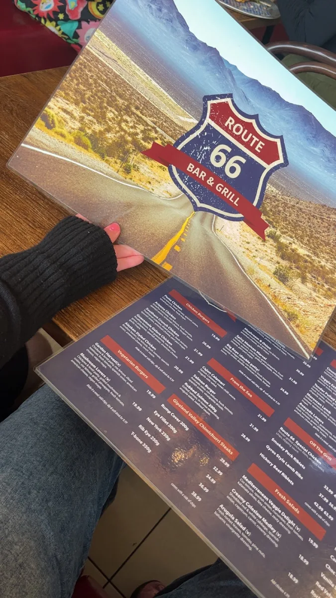 Menu, Route 66 Bar and Grill