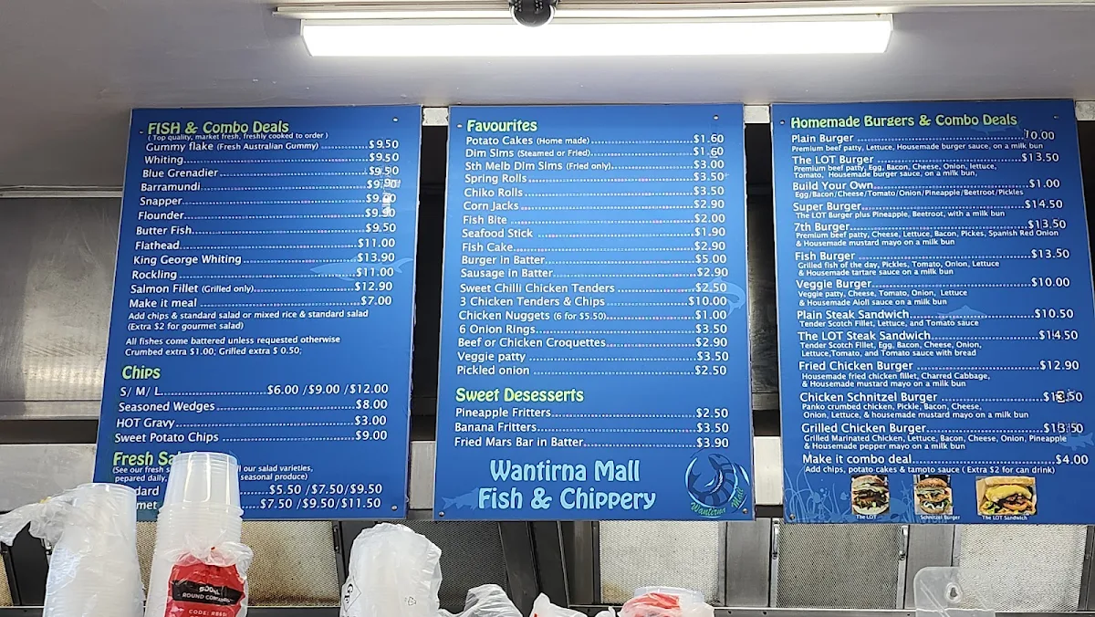 Menu, Wantirna Mall Fish and Chips Gyros Souvlaki The Grill Bar