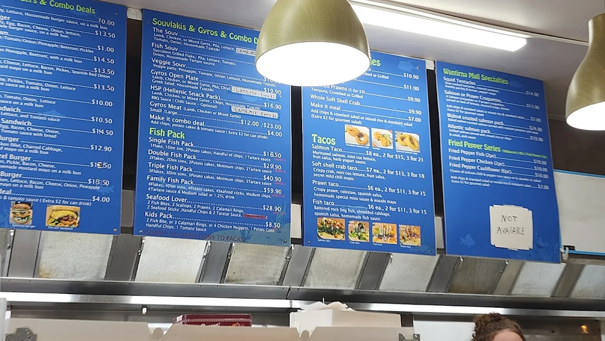 Menu, Wantirna Mall Fish and Chips Gyros Souvlaki The Grill Bar