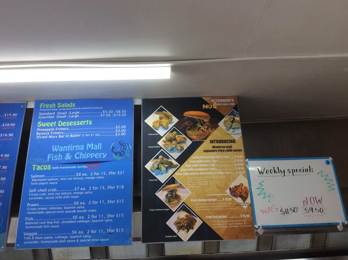 Menu, Wantirna Mall Fish and Chips Gyros Souvlaki The Grill Bar