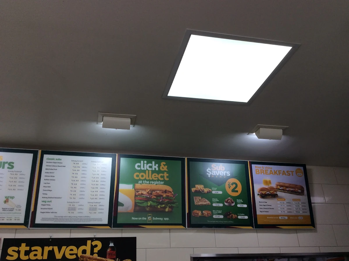 Menu, Subway Lysterfield/Rowville