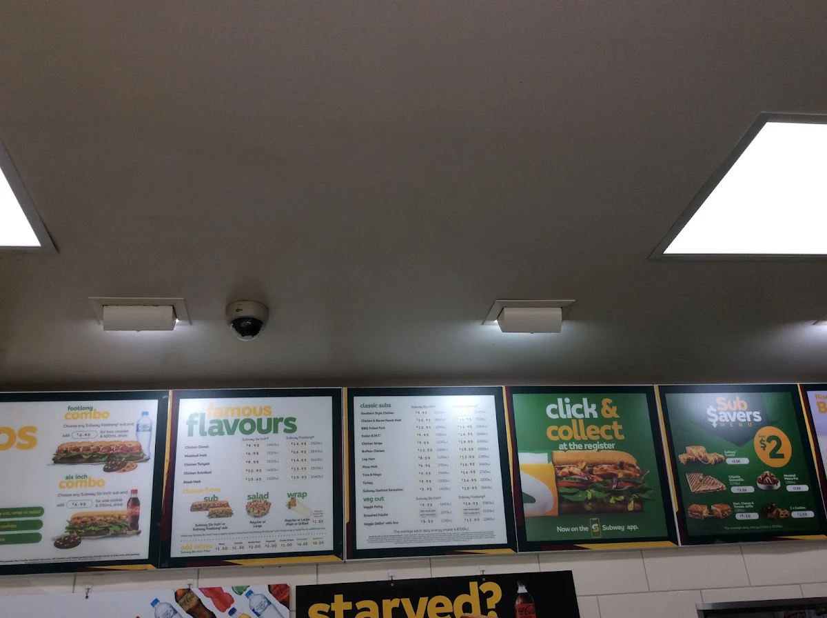 Menu, Subway Lysterfield/Rowville